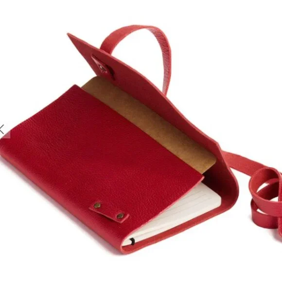 PORTLAND LEATHER WRAP NOTEBOOK IN BURGUNDY - Picture 3 of 3